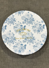 Load image into Gallery viewer, Personalized Blue Roses Elasticized Hafrashat Challah Cover