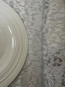 Zahava Double sided Fabric - Silver/White
