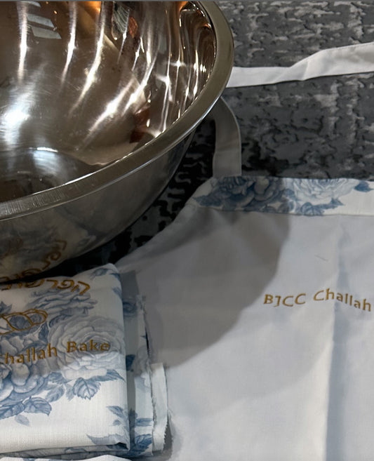 Blue Matching Apron & Hafrashat Challah Cover