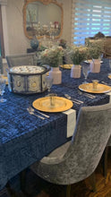 Load image into Gallery viewer, Navy Velvet Tablecloth