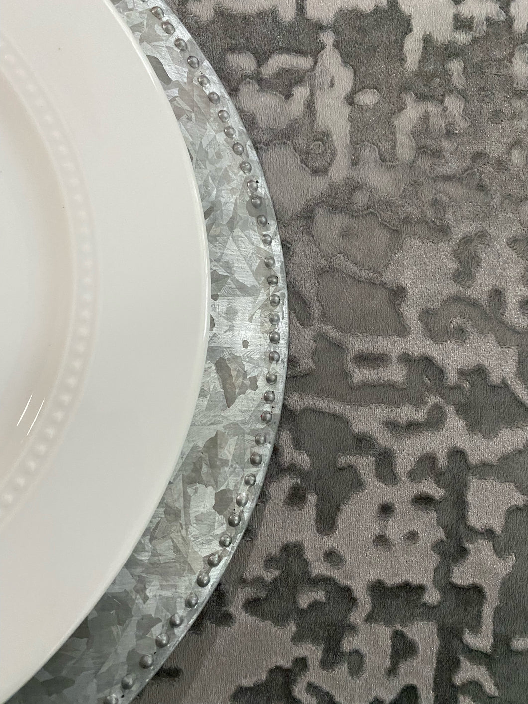 Grey Velvet Tablecloth